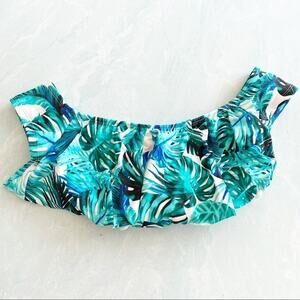 NOBO leaf pattern flare leaf print bikini top sz S